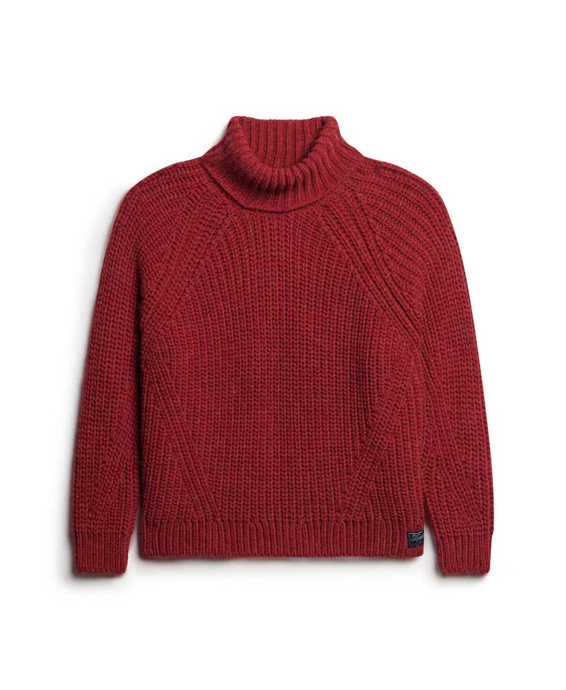 slouchy gebreide coltrui in rouge marl.