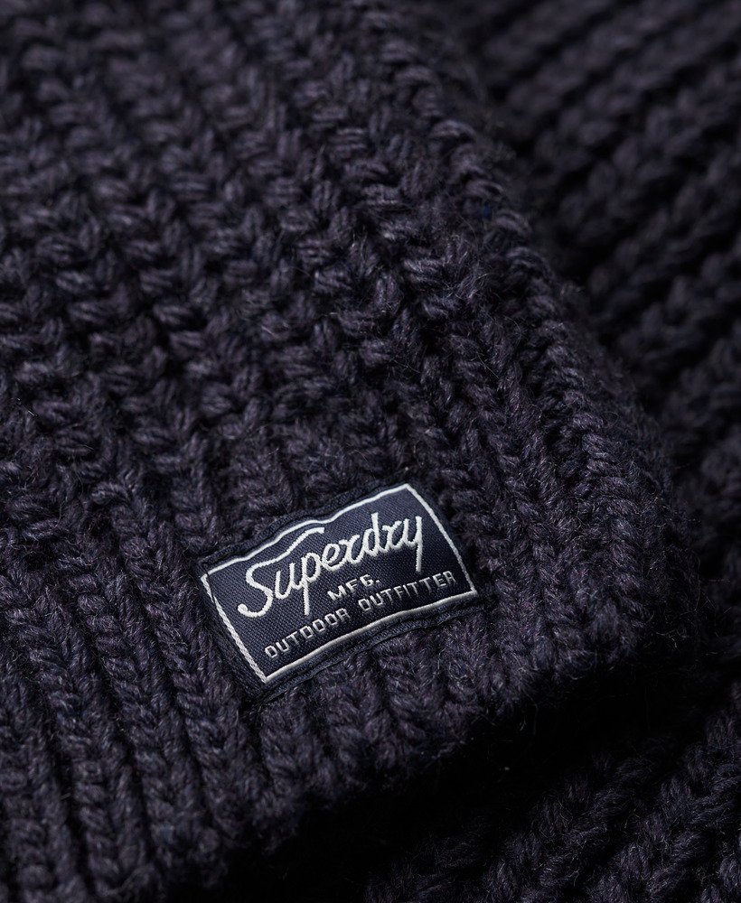 slouchy gebreide coltrui in marineblauw gemêleerd