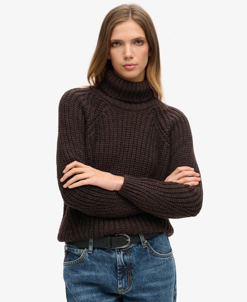 slouchy gebreide coltrui in coco marl