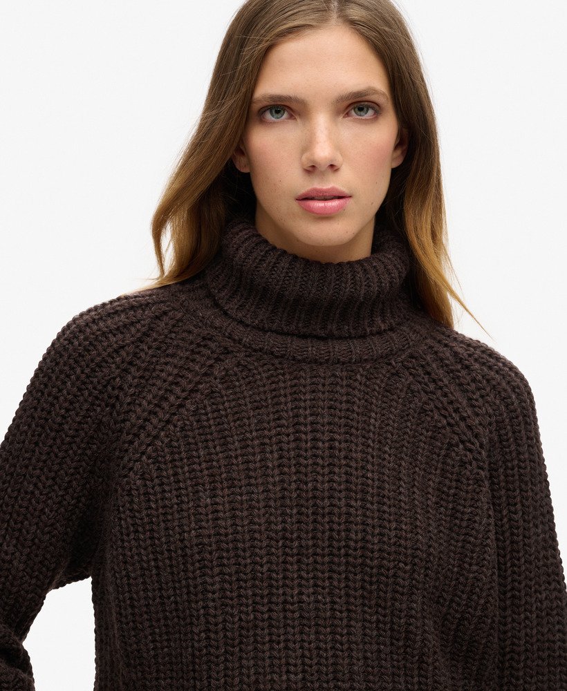 slouchy gebreide coltrui in coco marl