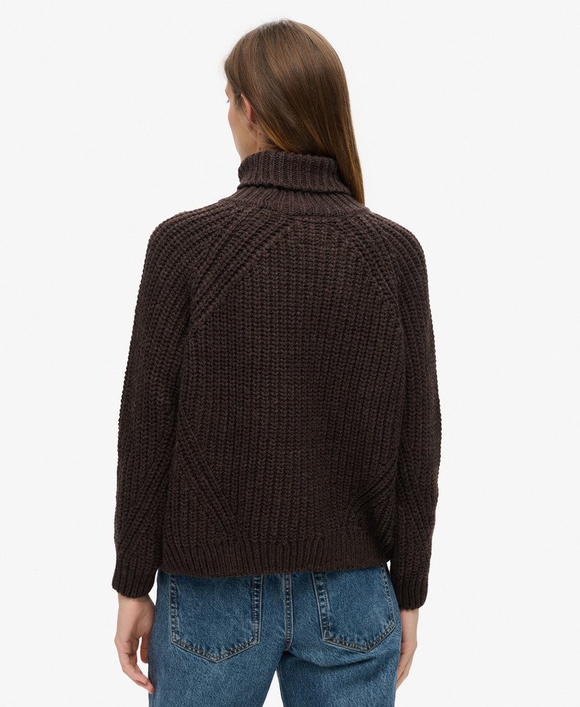 slouchy gebreide coltrui in coco marl