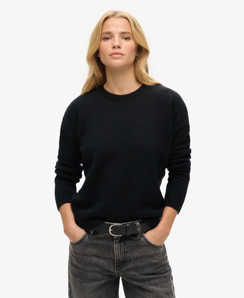essentiële trui met ronde hals in eclipse navy