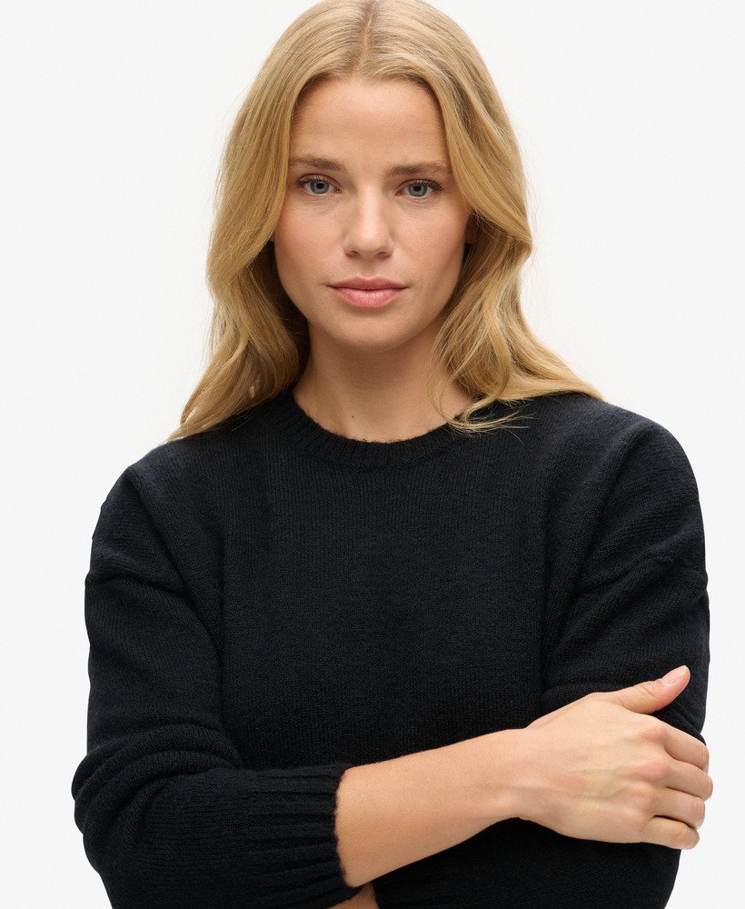 essentiële trui met ronde hals in eclipse navy