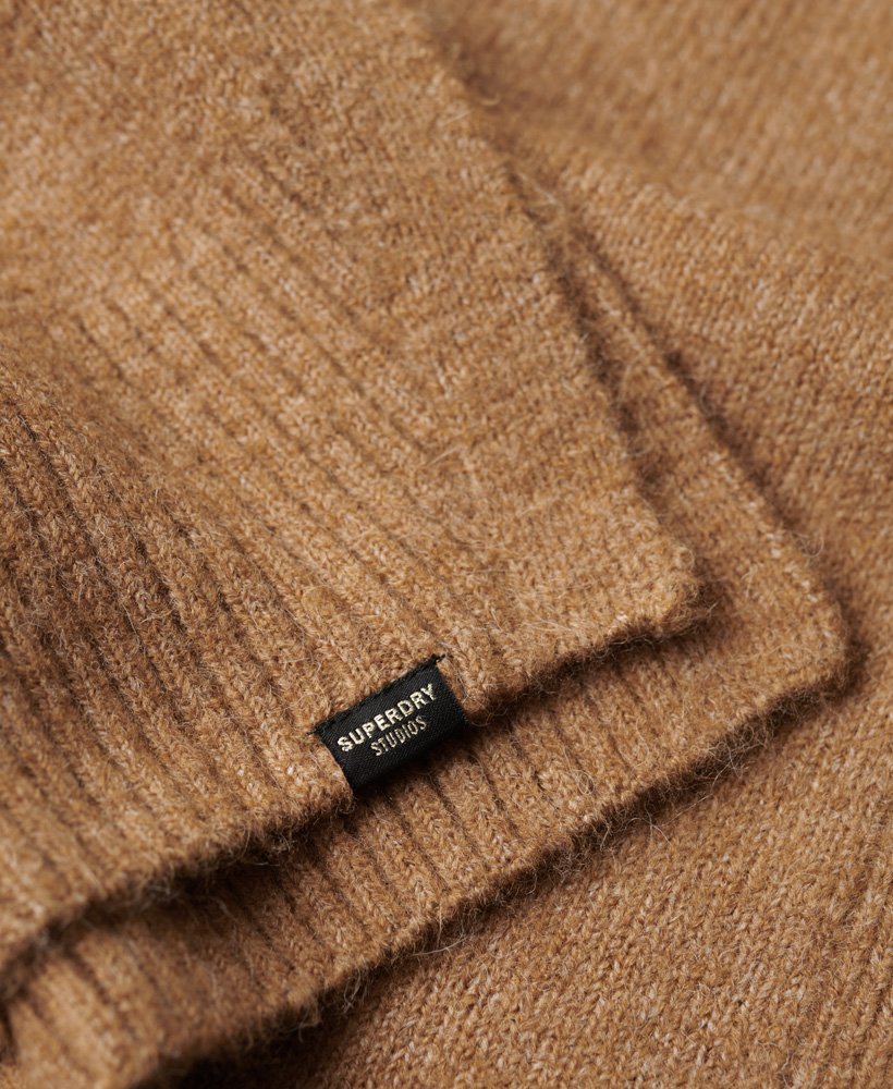 oversized v-hals trui in corps beige marl