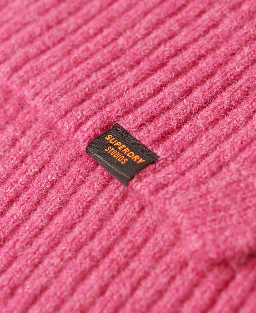 oversized v-hals trui in gemêleerd roze.