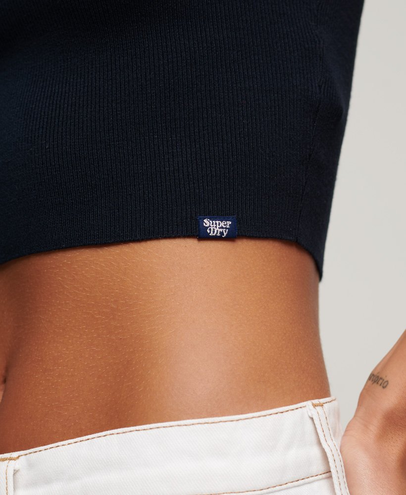 fijn gebreide tanktop in eclipse navy