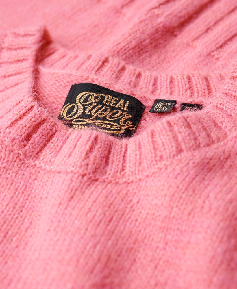 essentiële trui met ronde hals in roze