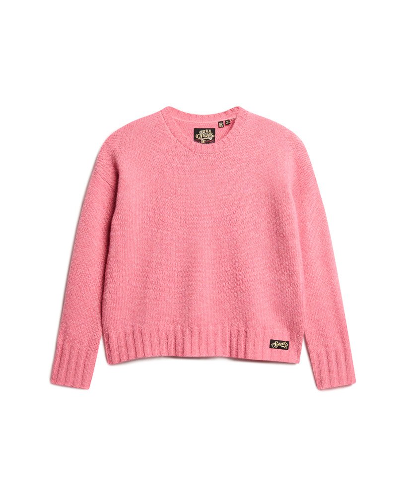 essentiële trui met ronde hals in roze
