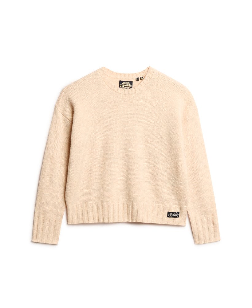 essentiële trui met ronde hals in shadow pale pink.