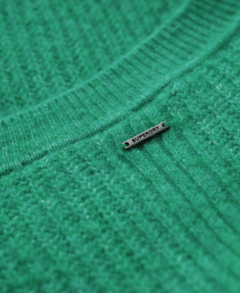trui met ronde hals en geborstelde afwerking in drop kick green twist