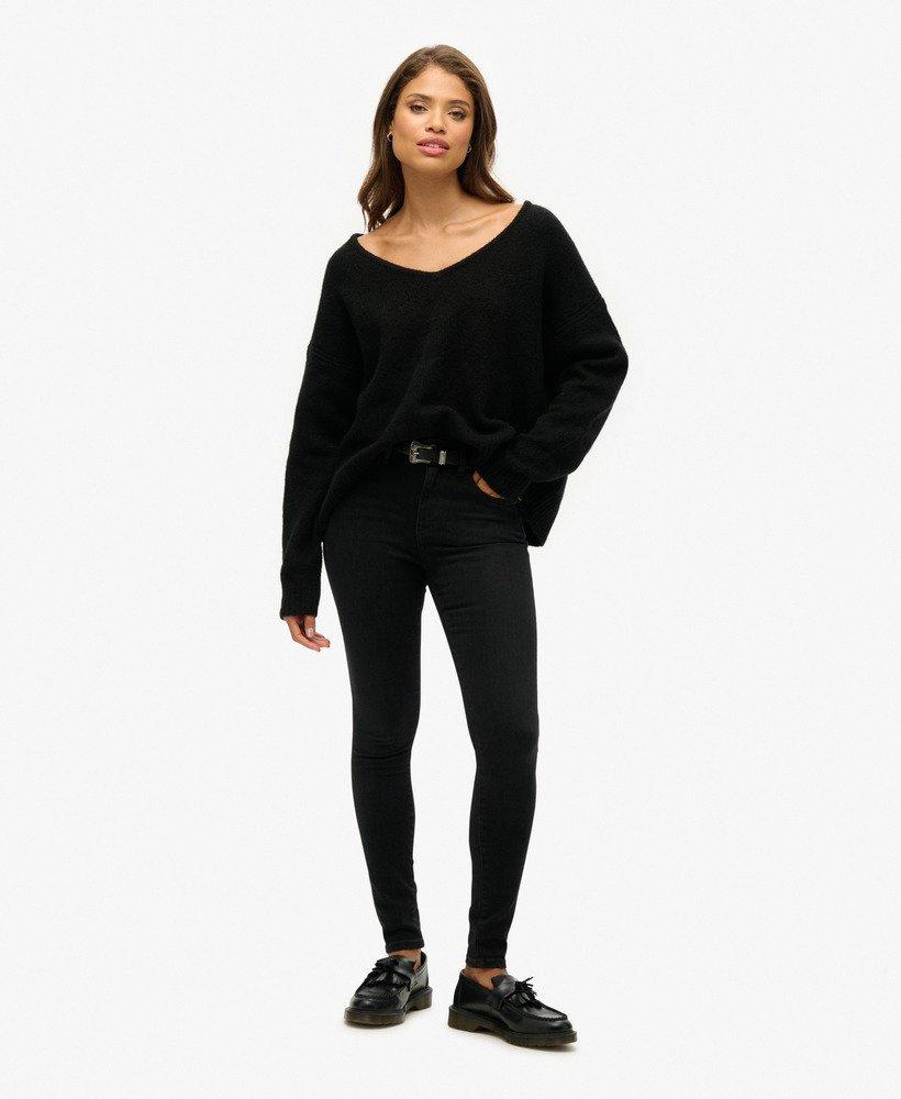 oversized v-hals trui in zwart