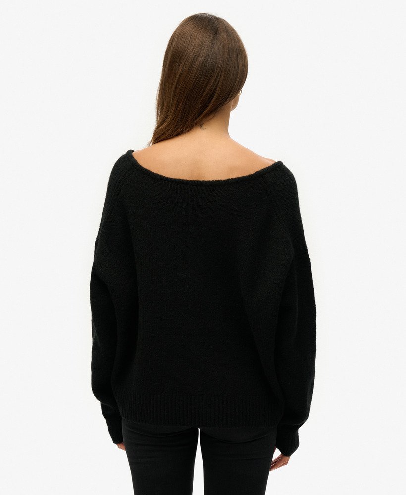 oversized v-hals trui in zwart