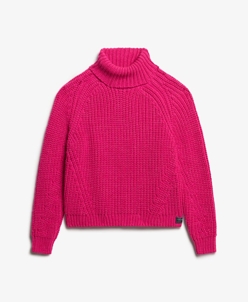 slouchy gebreide coltrui in hypermagenta roze gemêleerd