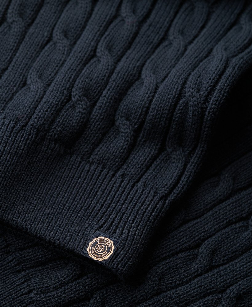 oversized v-hals kabeltrui in eclipse navy