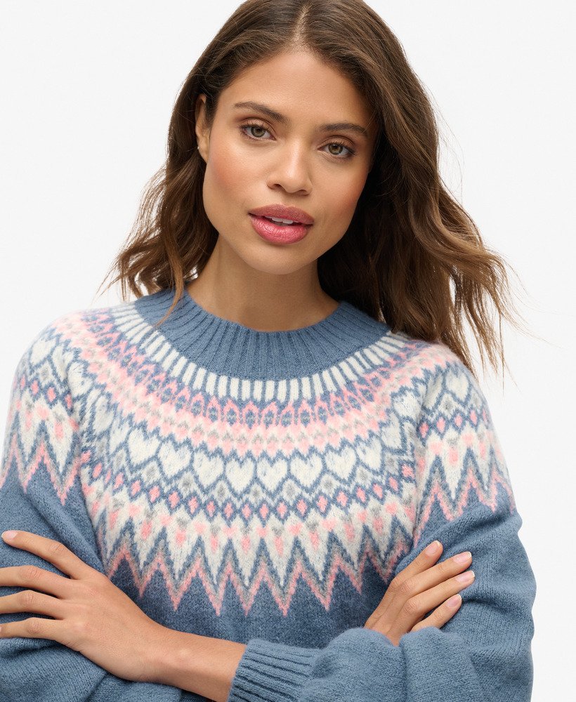 slouchy trui met patroon in ecru multi