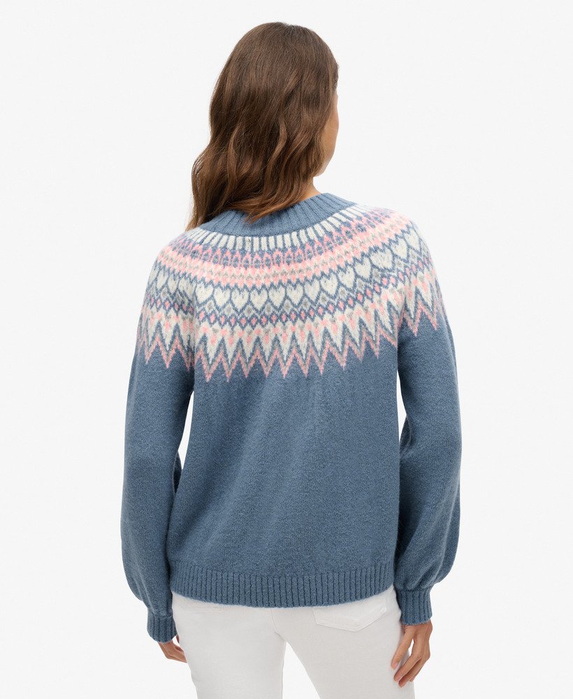 slouchy trui met patroon in ecru multi