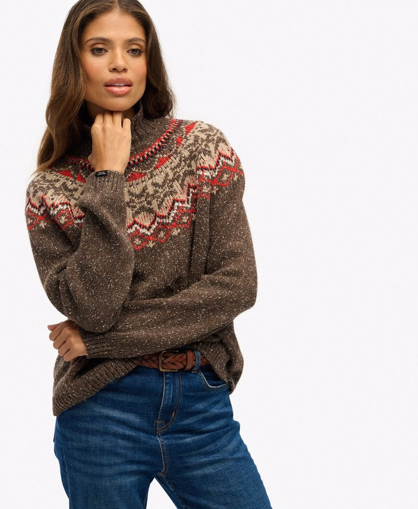 Fairisle trui met hoge hals