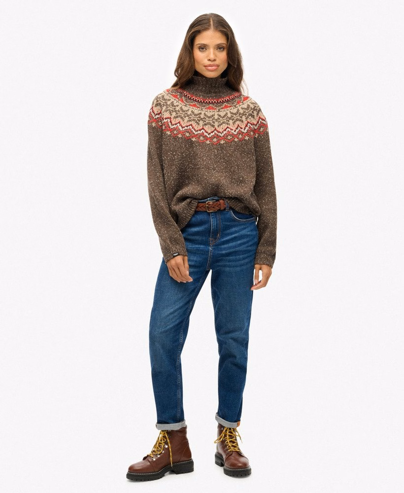 Fairisle trui met hoge hals