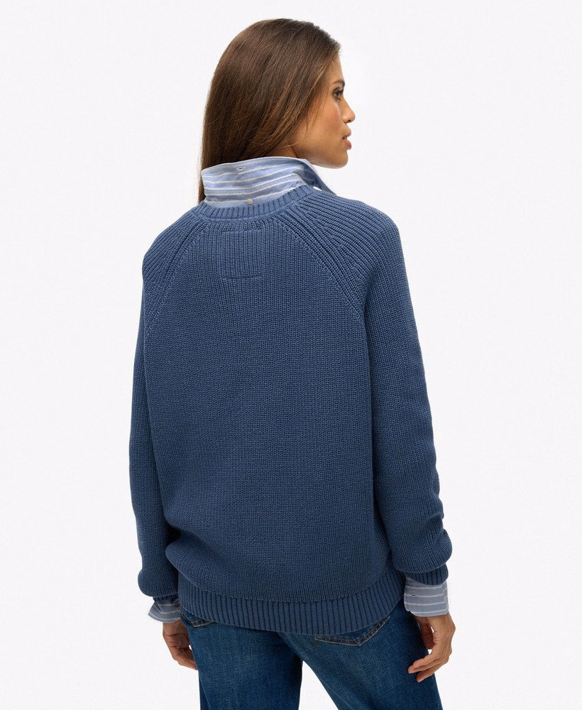 Relaxte gebreide trui met ribbels