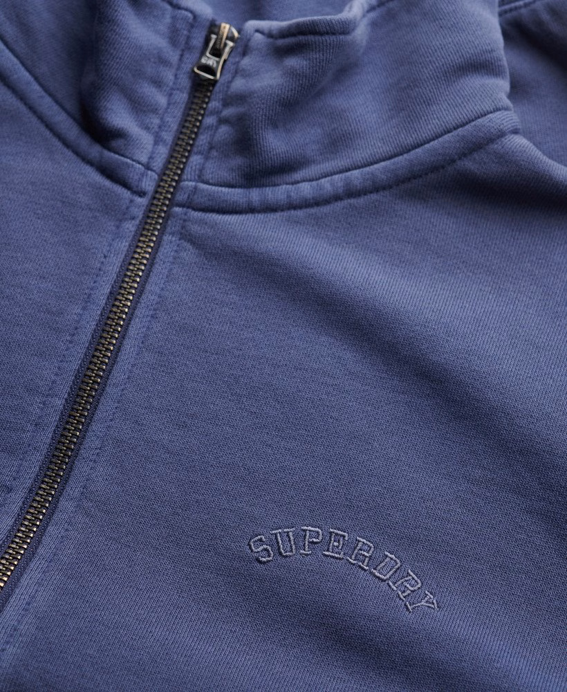 Essential Logo Garment Dye Half Zip Sweatshirt
