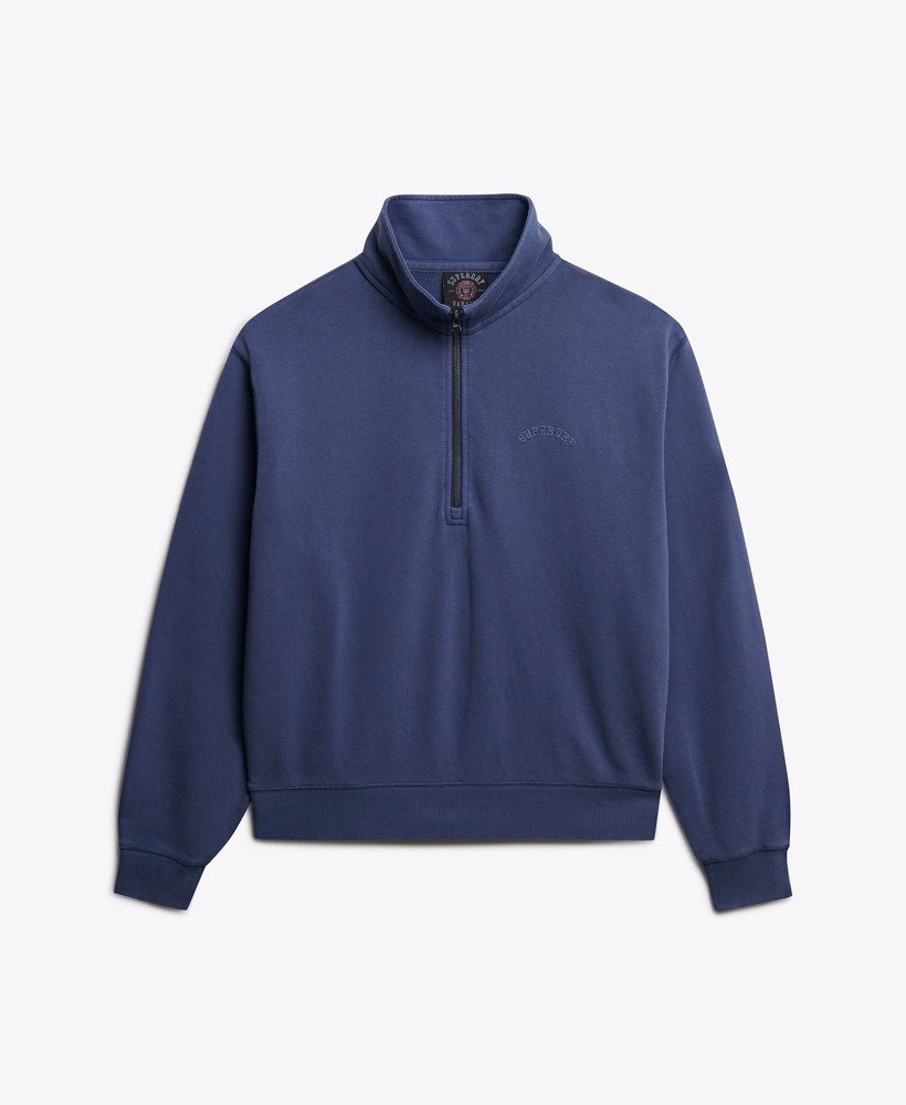 Essential Logo Garment Dye Half Zip Sweatshirt