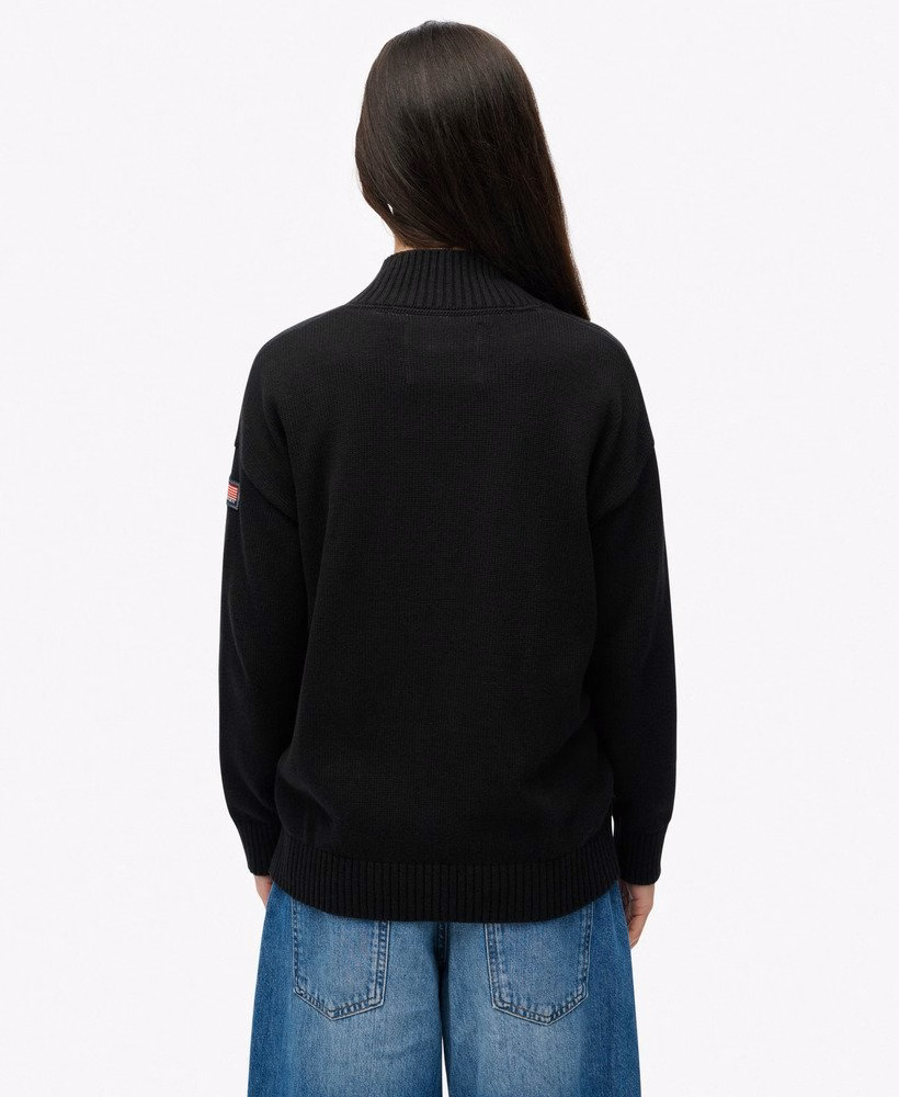 Slouchy gebreide trui met halve rits