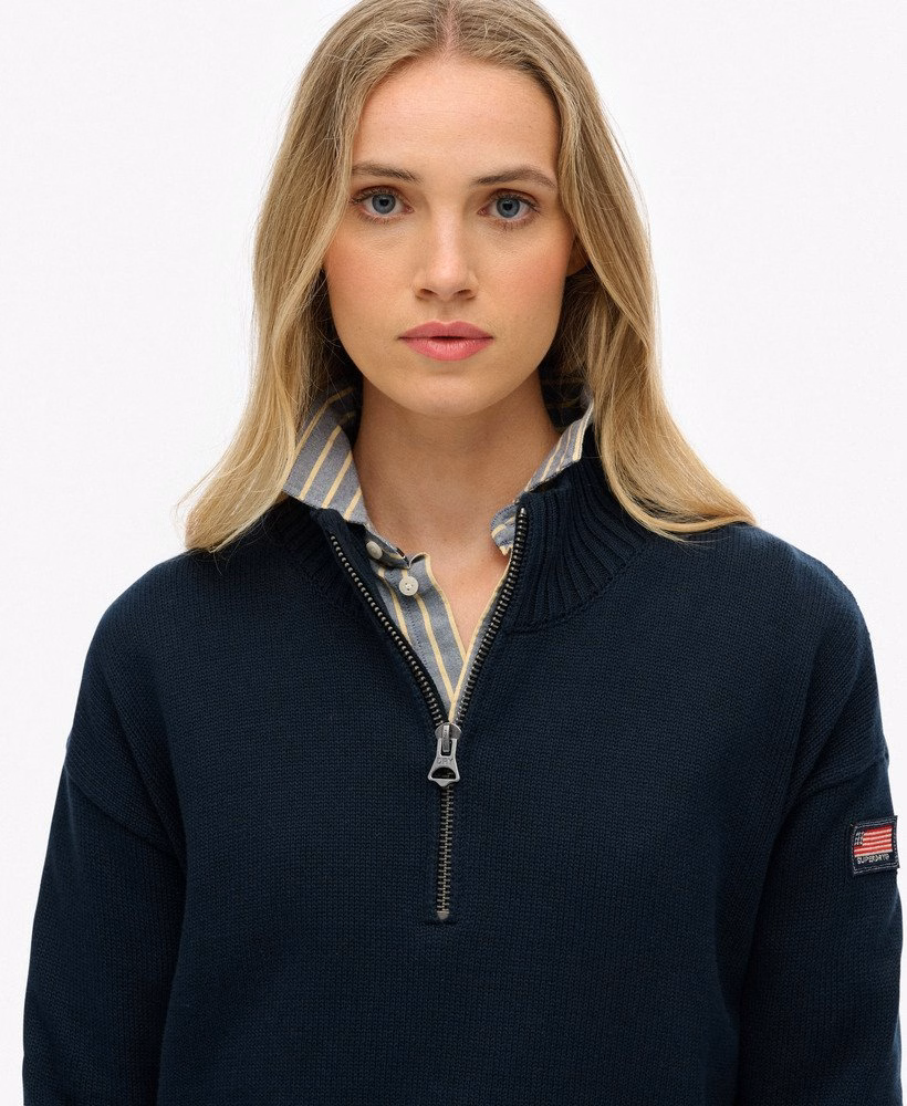 Slouchy gebreide trui met halve rits