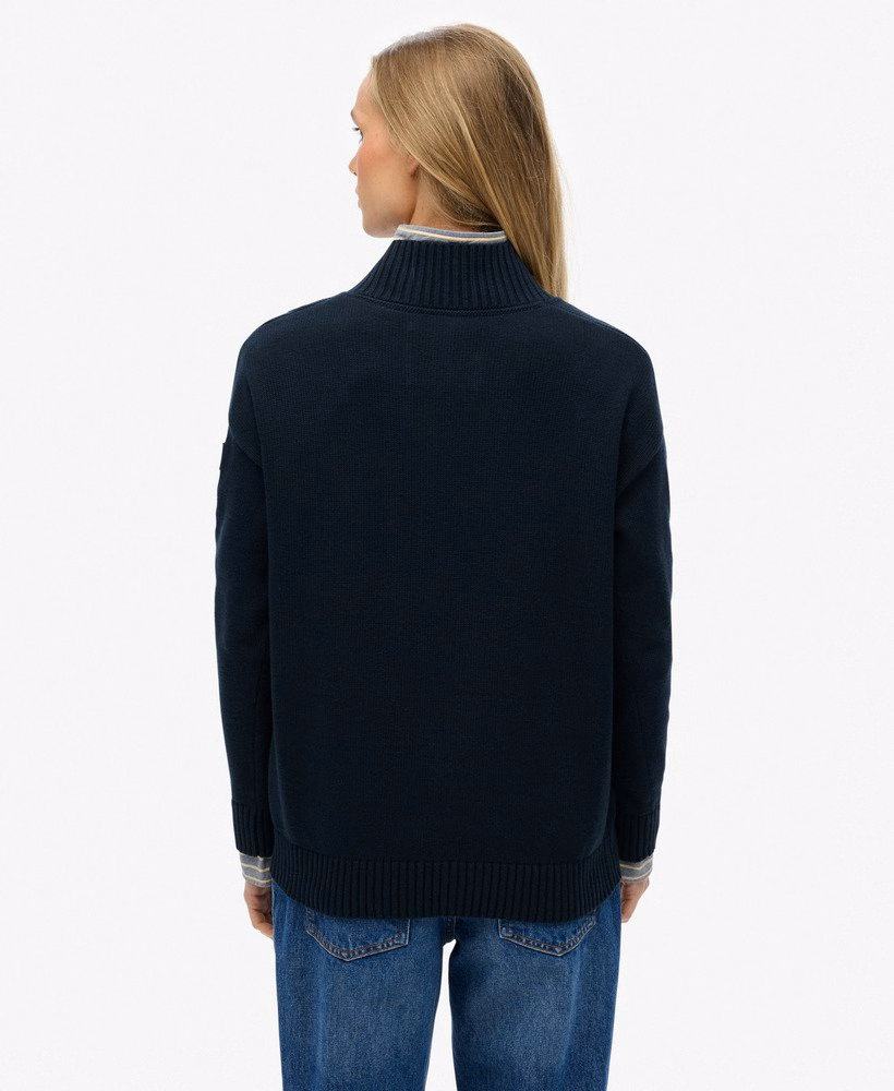 Slouchy gebreide trui met halve rits