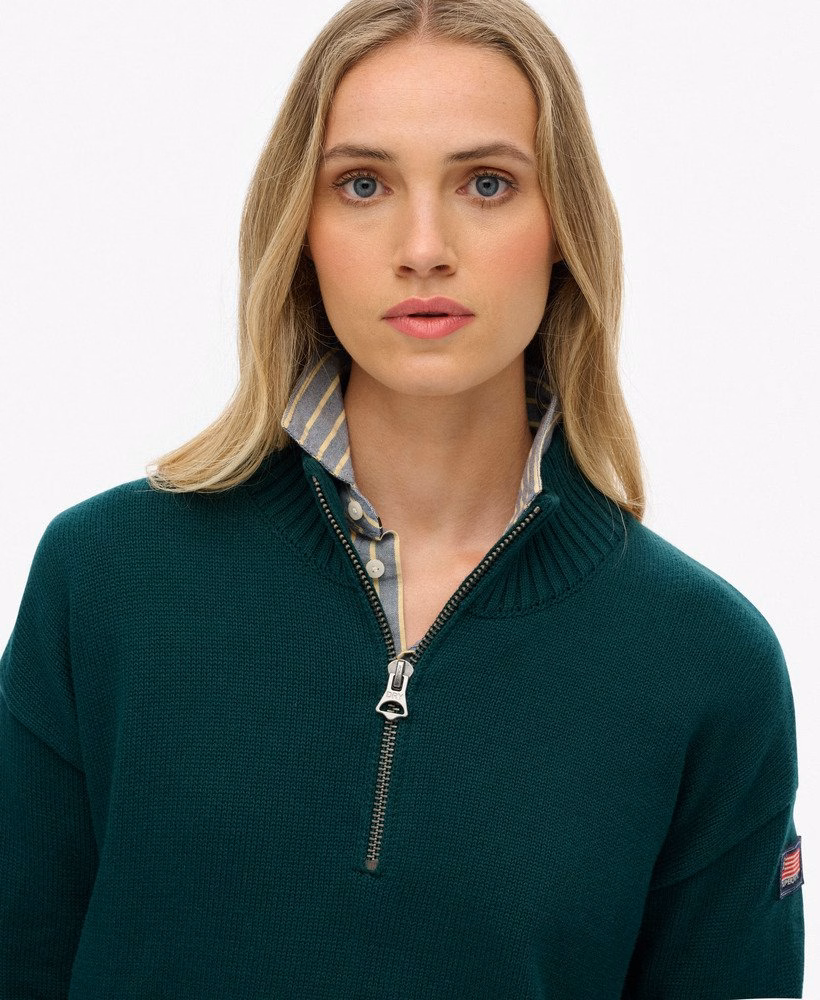 Slouchy gebreide trui met halve rits