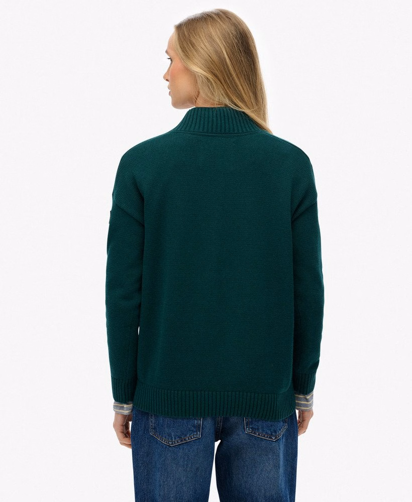 Slouchy gebreide trui met halve rits
