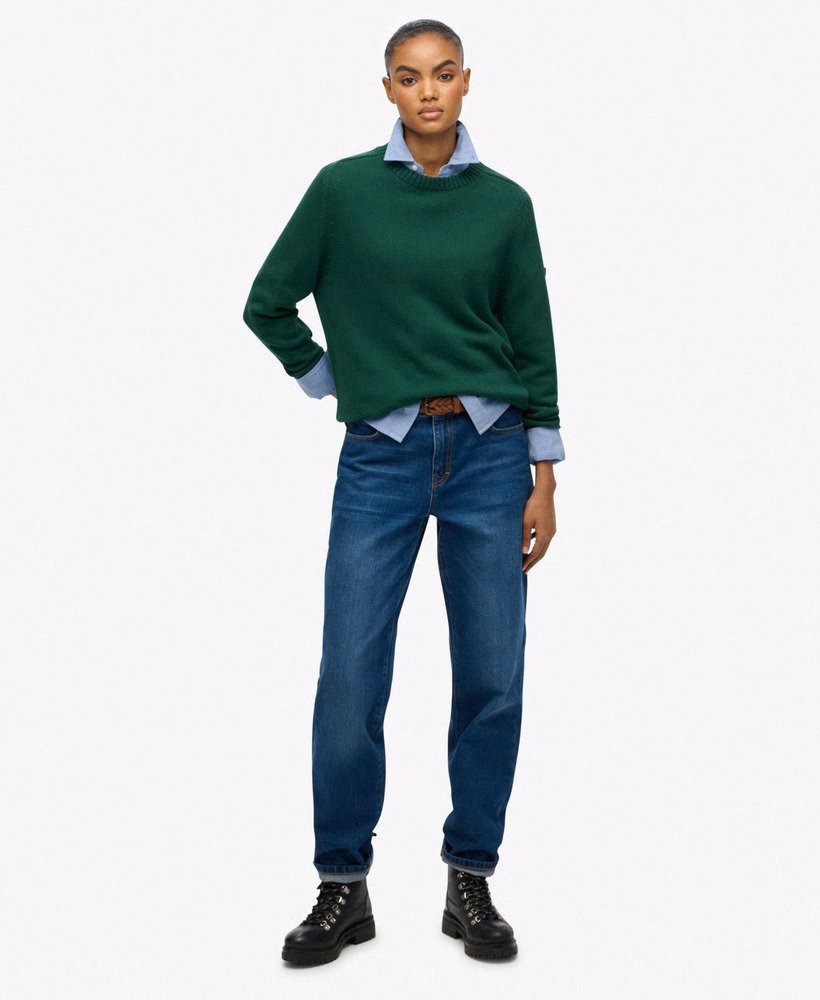 Slouchy gebreide trui met ronde hals