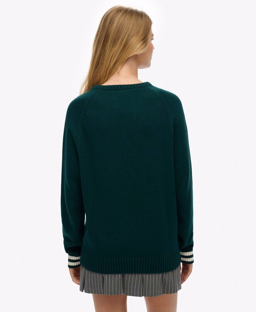 Slouchy gebreide trui met intarsia-print