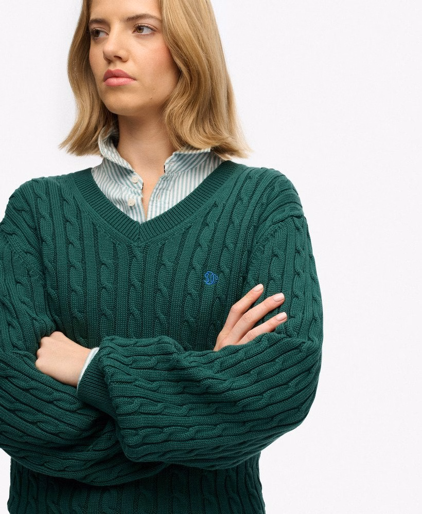 Extra grote V-hals kabeljumper