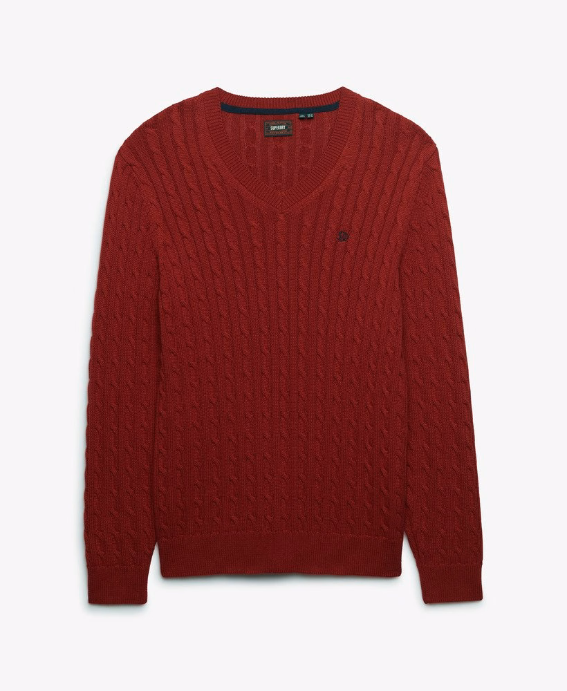 Extra grote V-hals kabeljumper
