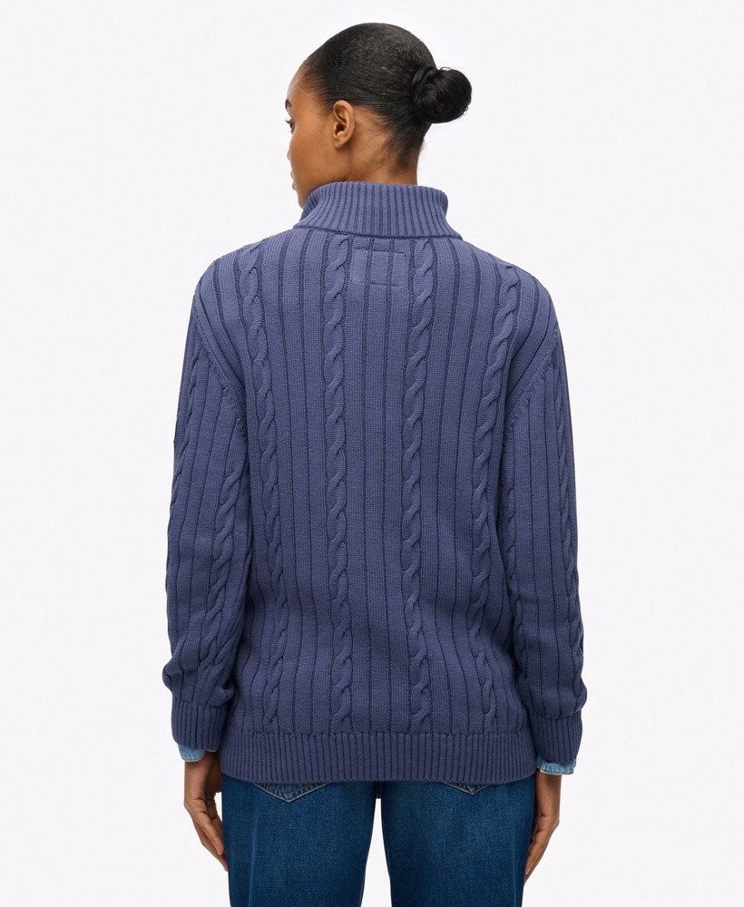 Slouchy Cable Half Zip Jumper