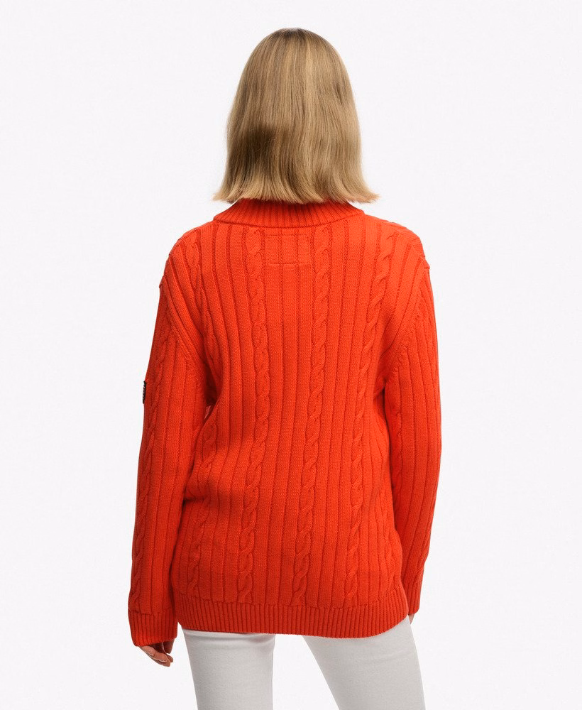 Slouchy Cable Half Zip Jumper