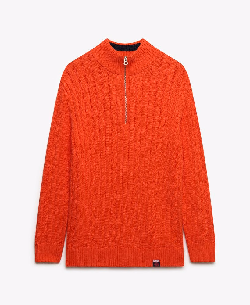 Slouchy Cable Half Zip Jumper