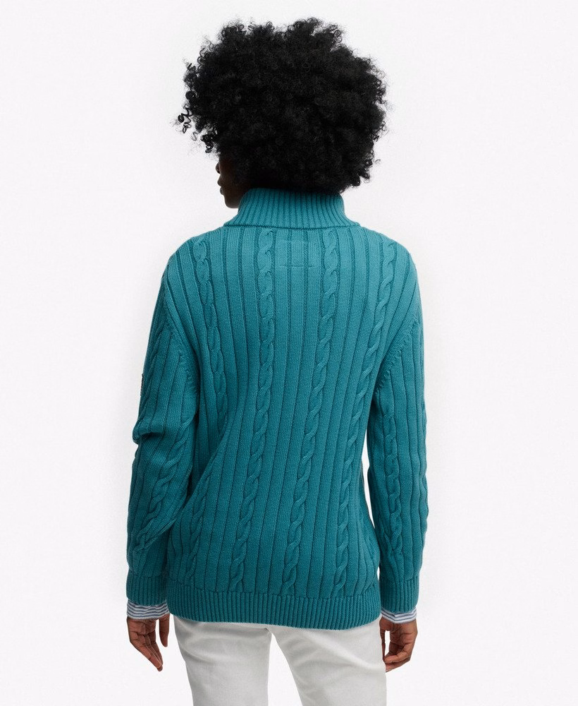 Slouchy Cable Half Zip Jumper