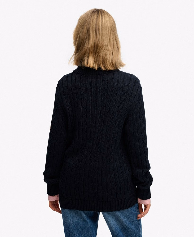 Slouchy Cable Half Zip Jumper