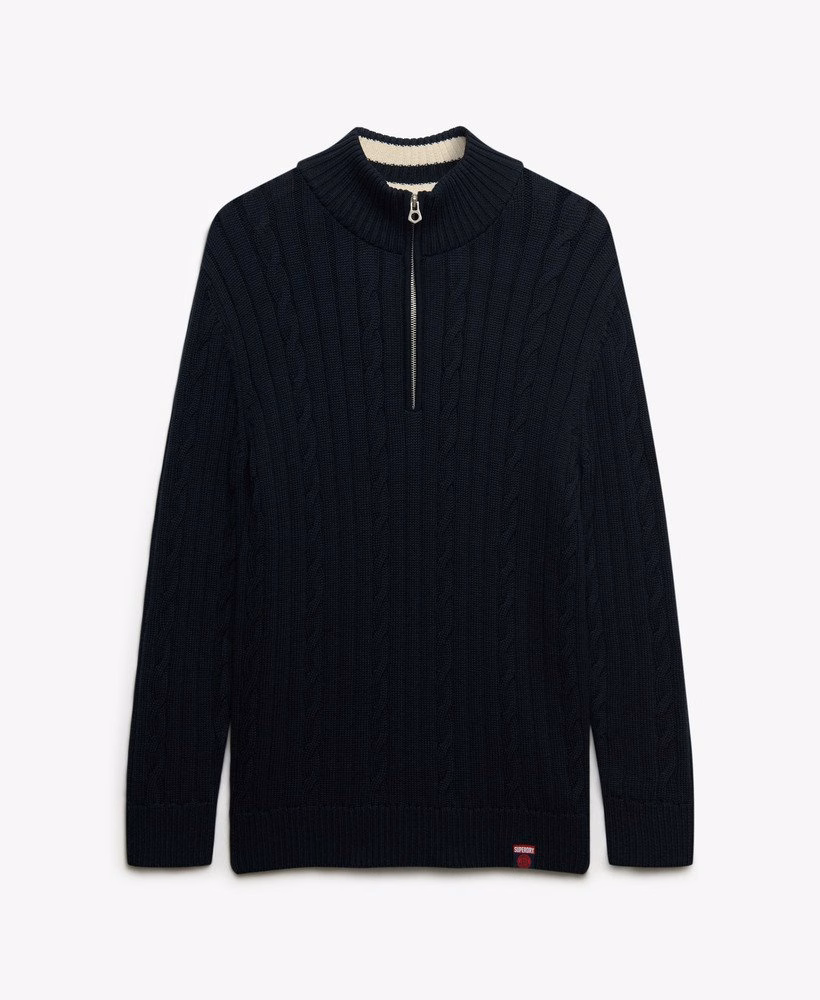 Slouchy Cable Half Zip Jumper