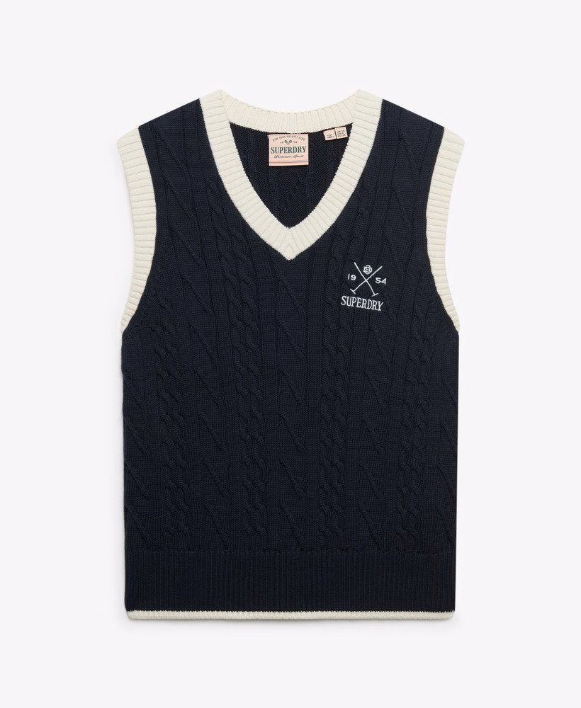 Gebreide tanktop in erfgoedstijl