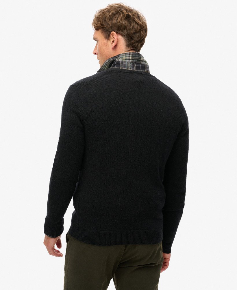 essentiële slim fit trui met ronde hals in zwart