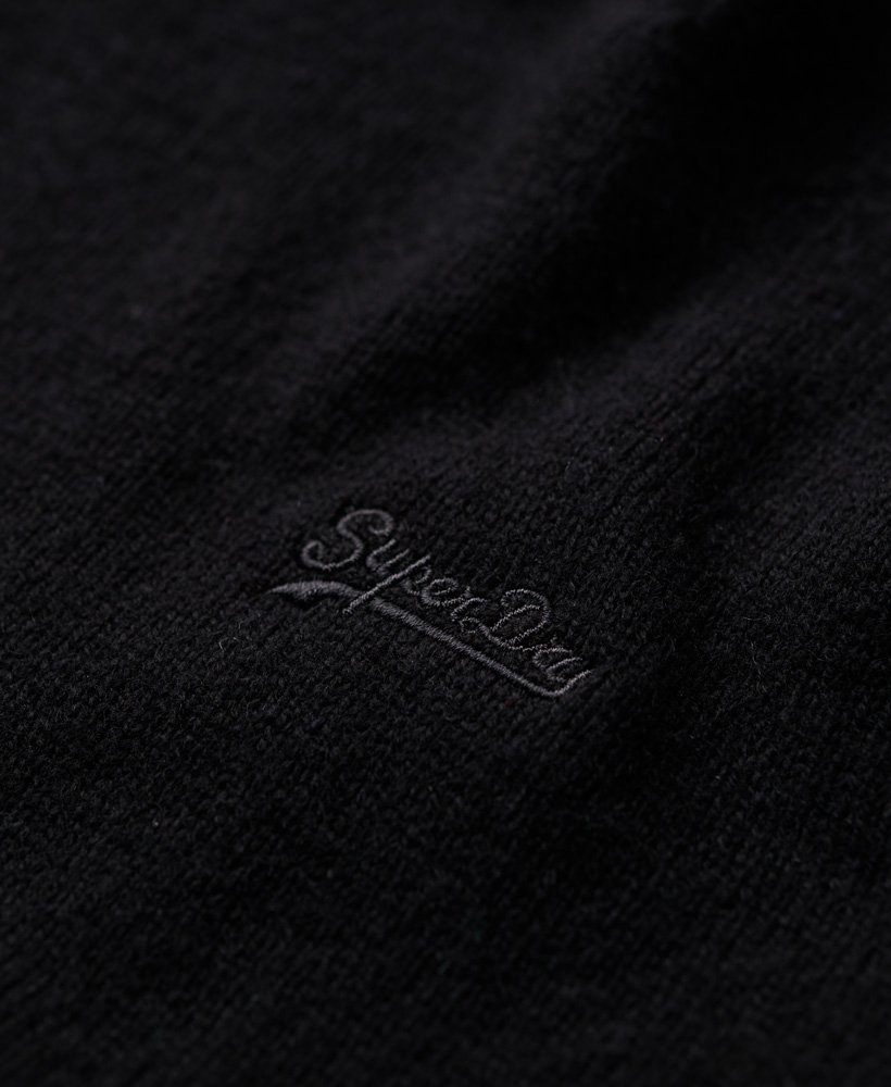 essentiële slim fit trui met ronde hals in zwart