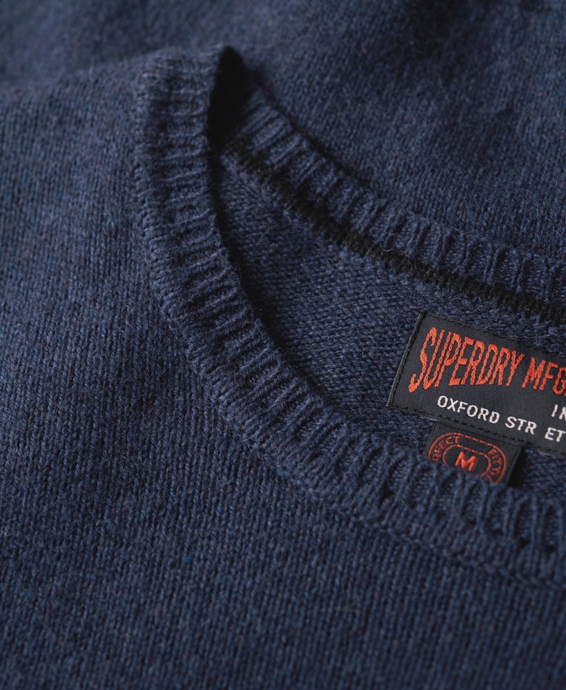 essentiële slim fit trui met ronde hals in felblauw gemêleerd