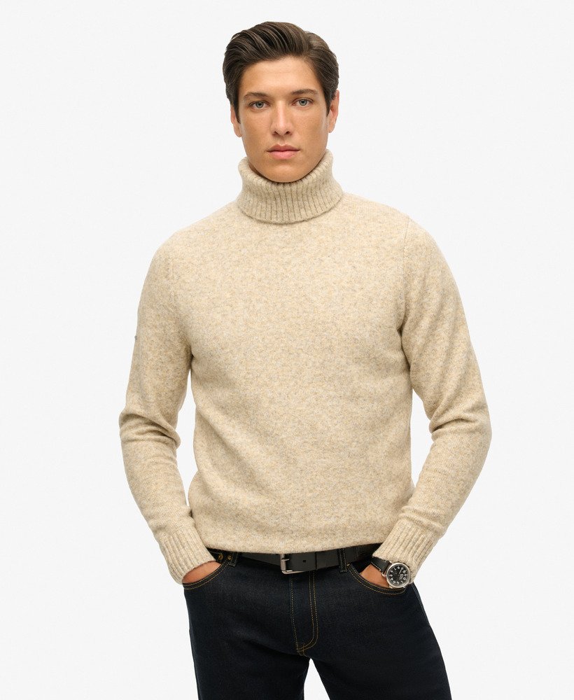 geborstelde coltrui in moonstruck beige marl