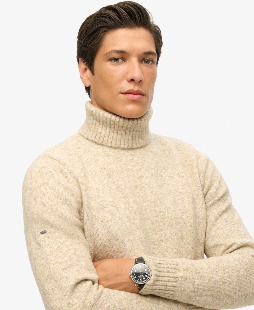 geborstelde coltrui in moonstruck beige marl
