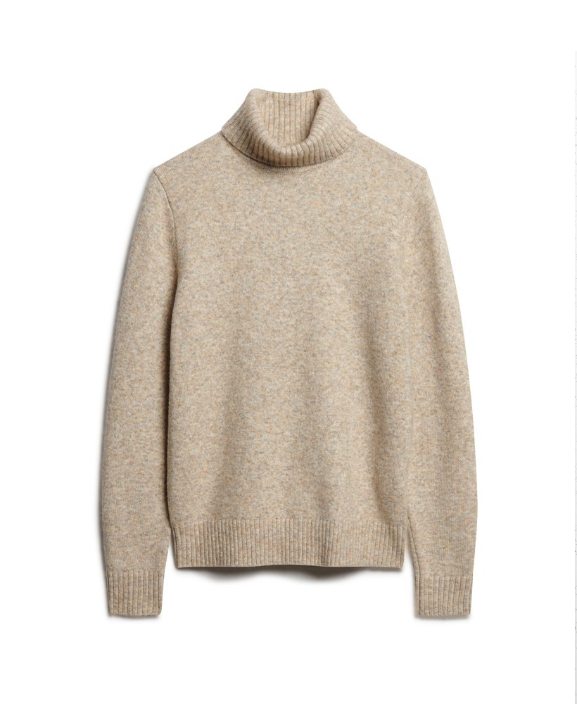geborstelde coltrui in moonstruck beige marl