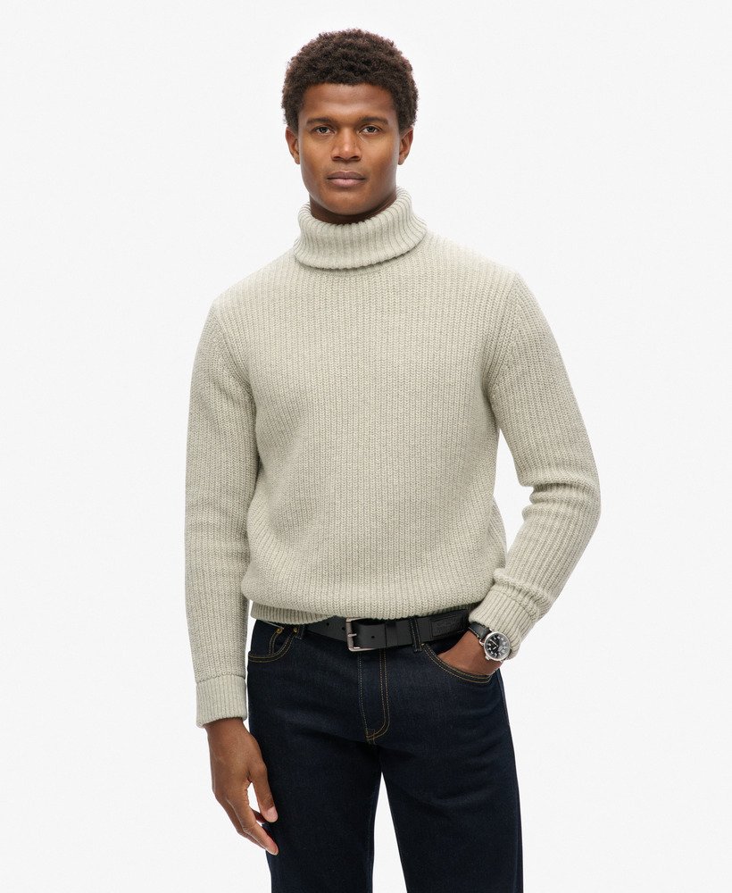 the merchant store - trui met col en textuur in lichtgrijs met twist