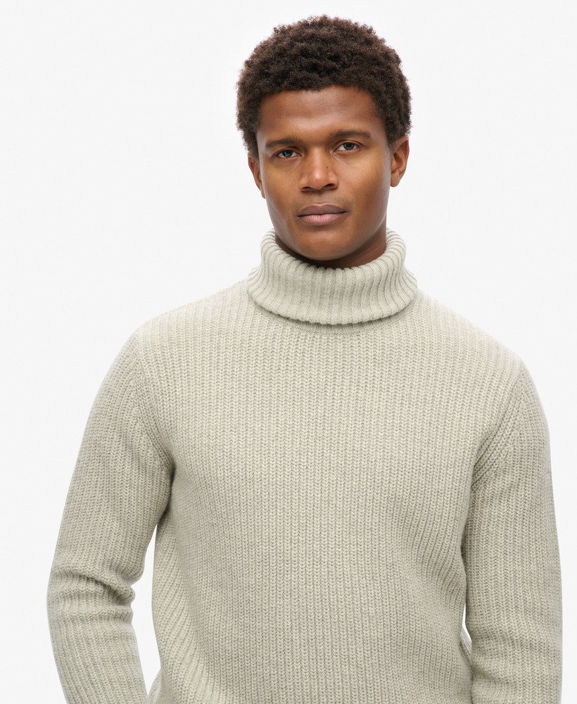 the merchant store - trui met col en textuur in lichtgrijs met twist