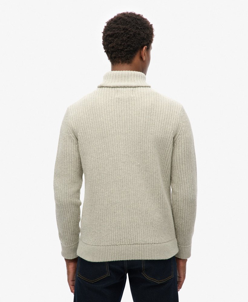 the merchant store - trui met col en textuur in lichtgrijs met twist